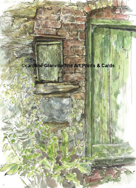 The coal shed, painting by Caroline Glanville